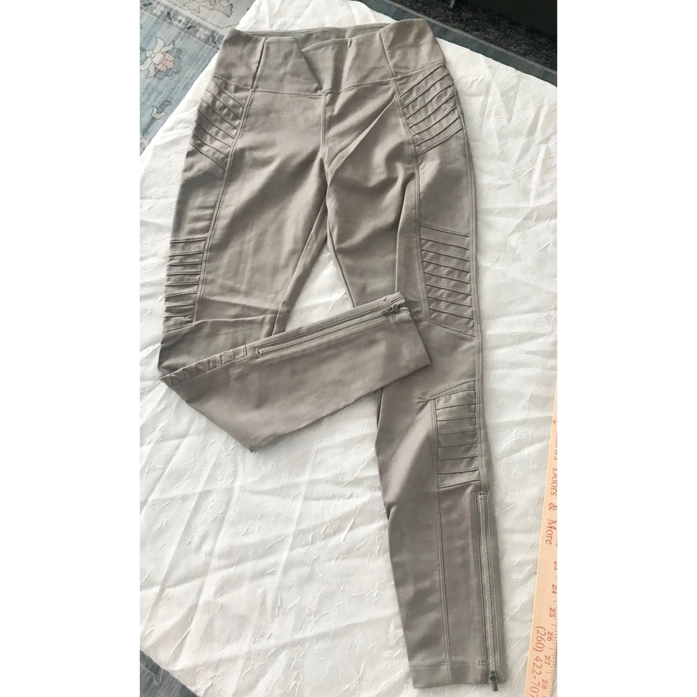 Athleta Delancey Gleam‎ Moto Tights Gray High Rise Ankle Zip Leggings Small S